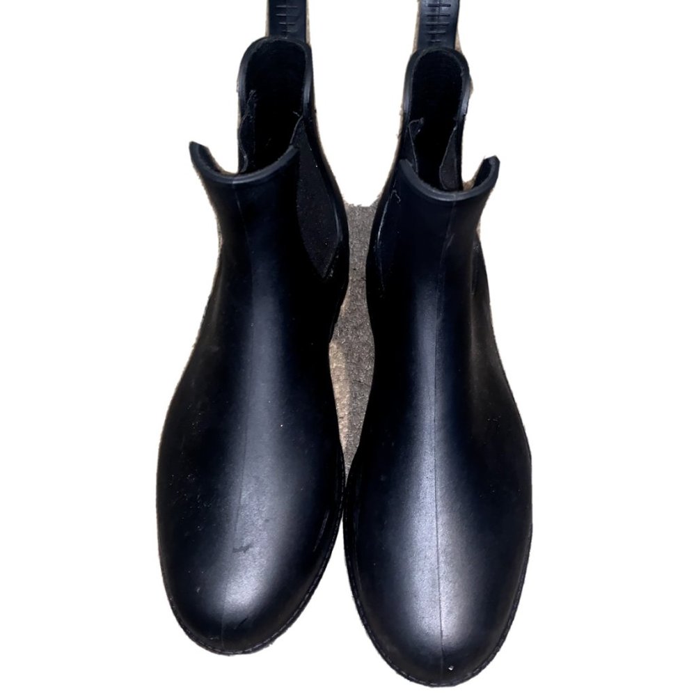 Women's Ankle Rain Boots Black Size 10 Round Toe